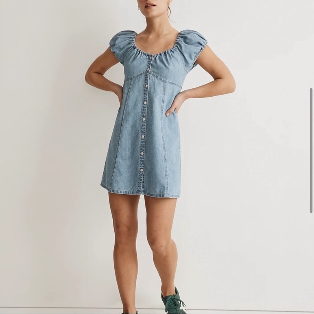 MADEWELL | Denim Margie Mini Dress in Bevy Wash - Picture 5 of 11